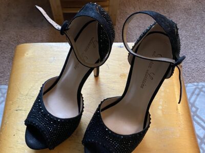 Black Rhinestone Heels