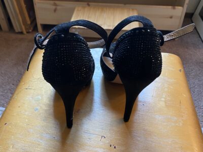 Black Rhinestone Heels