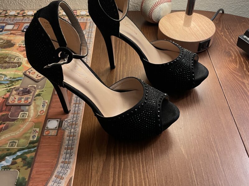 Black Rhinestone Heels